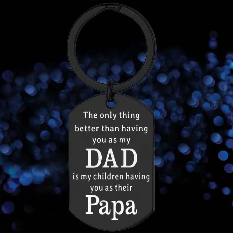 

Cute Father's Day Dad Keychain Dad Gifts Key Chain Pendant Husband Papa Dady Fathers Day Birthday Christmas Gift