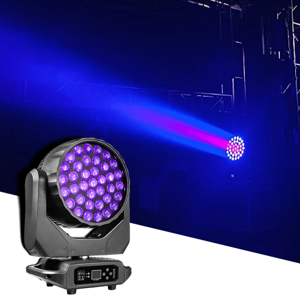 YUER NEW Mold LED Moving Head 37x15W RGBW Wash/Zoom Stage Light Professional DJ/Bar LED Stage Machine DMX512 LED Zoom Beam