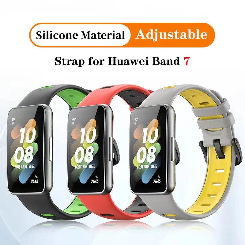 

Silicone Strap For Huawei Watch Band 7 Smartwatch Accessories Sport Adjustable Replace Wristband Bracelet For Huawei Band7 Strap