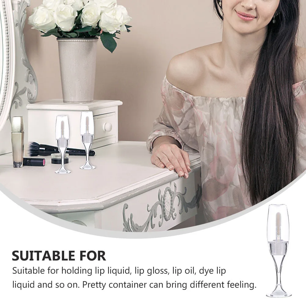 10 قطعة أنابيب ملمع الشفاه الفارغة تصميم مدمج خفيف الوزن لحمل زجاجات صبغ زيت أحمر الشفاه السائل تخزين ماكياج المحمولة