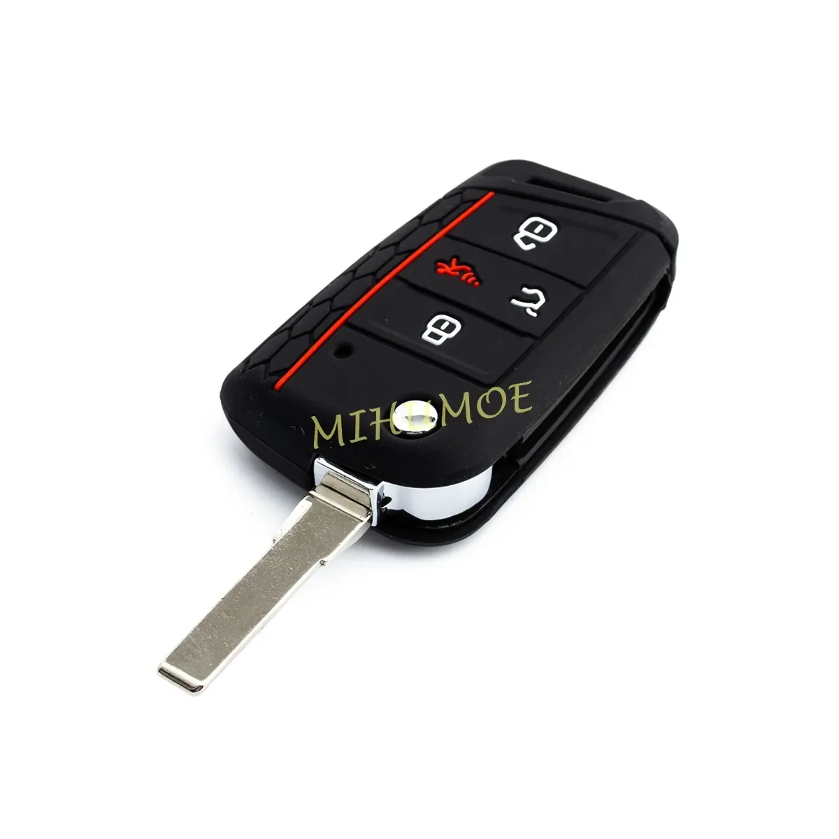 Silica Gel 4 Button Car Flip Key Fob Chain Cover Case For VW Jetta Golf MK7 Tiguan e-Golf - view 6