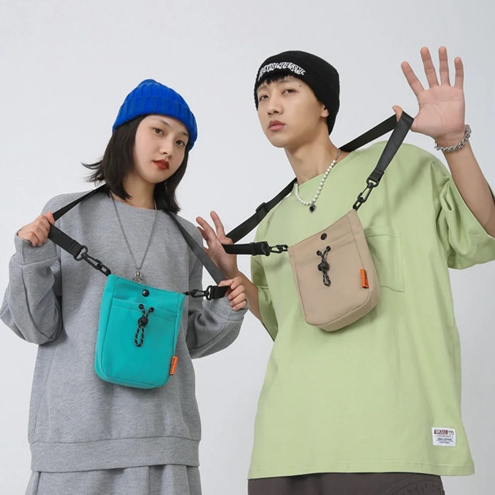 

Portable Casual Crossbody Phone Pouch Multifunctional Korean Style Nylon Shoulder Bag Solid Color Handheld Men Square Bag Woman