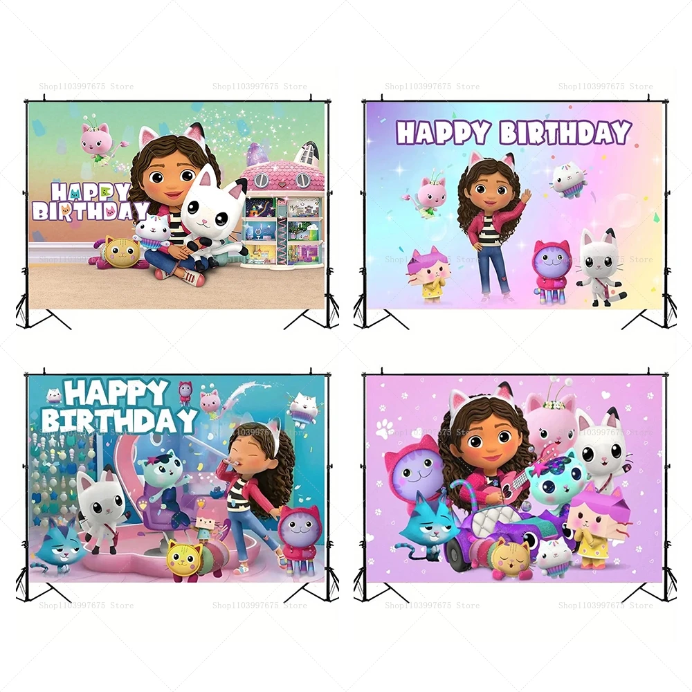 غابي دمية حفلة خلفية الاطفال حفلة عيد ميلاد الديكور التصوير خلفية استحمام الطفل صورة راية كشك الدعائم #1