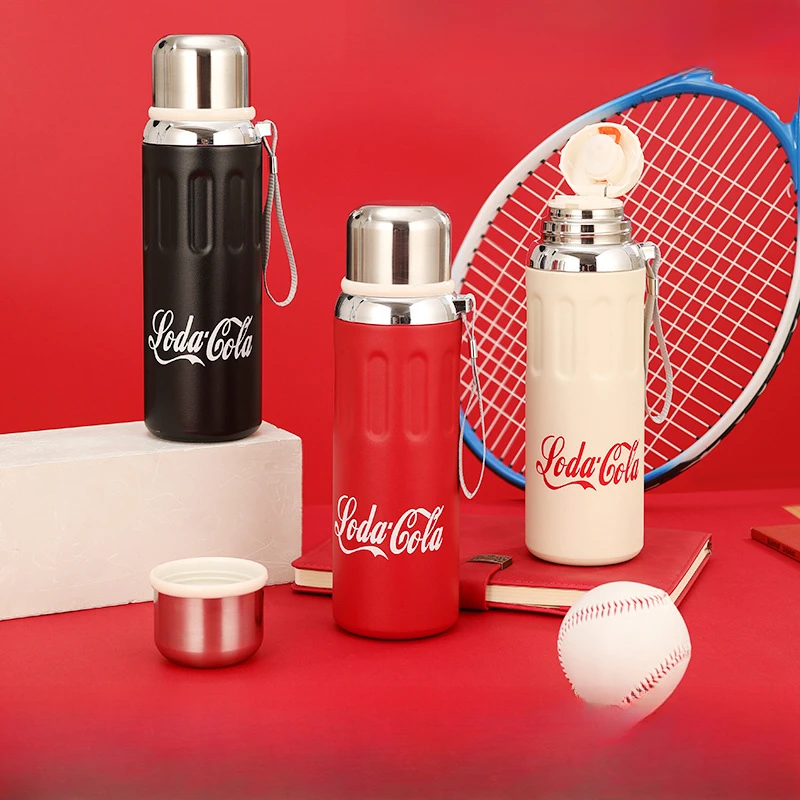 Termo de Acero Inoxidable 316 con Diseño Retro de Refresco, 550/750 ml, Taza Térmica con Tapa en Forma de Bala