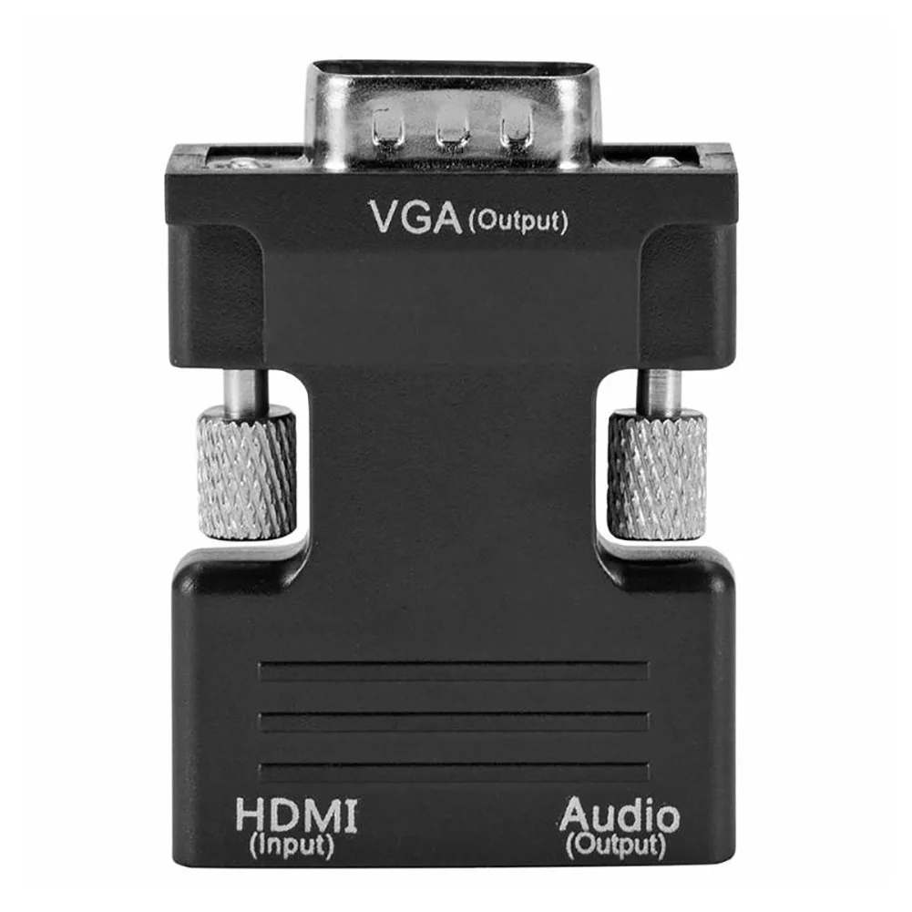 HDMI-compatible to VGA Converter with 3.5mm Audio Cable, 1080P VGA Female to HD Male Adapter for PS4 PC Laptop TV Monitor Tools