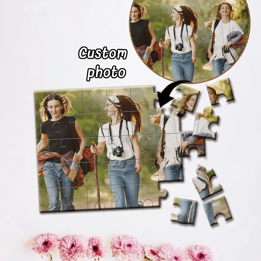 Upload Your Image Custom Wooden Puzzle 35/300/500/1000pcs DIY Picture Puzzle for Adults & Kids