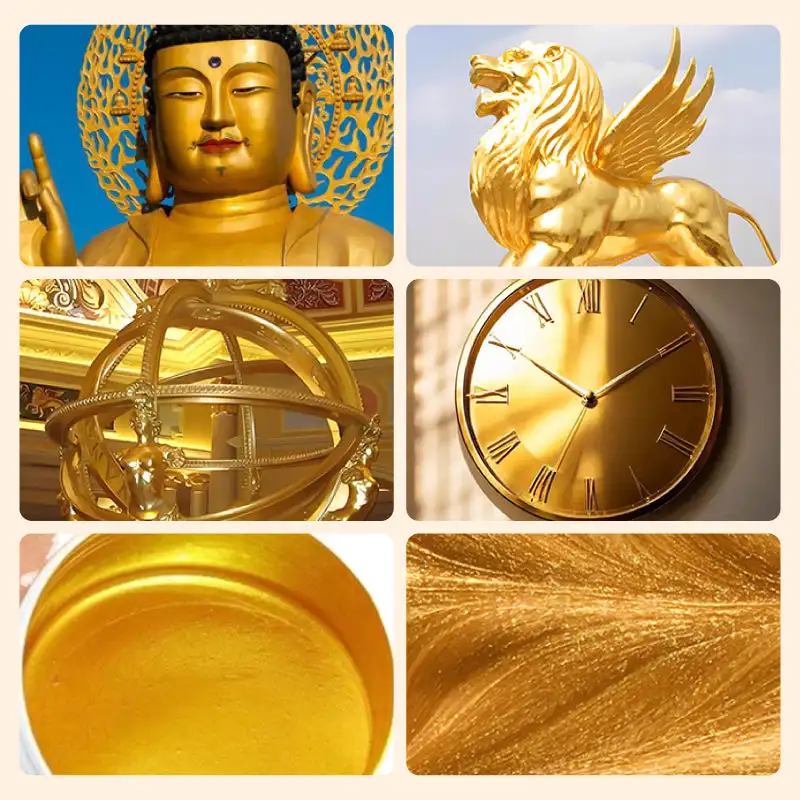 Water Based Gold Leaf Paint For Art Painting Handcrafts Super Bright Glitter Gold Silver Paint Water Based Gold Paint