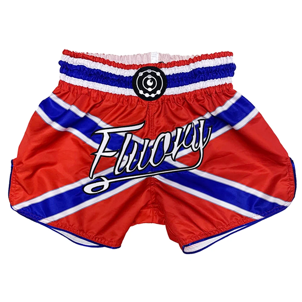 FLUORY MTSF94 MMA Fighting Muay Thai Shorts Boxeo Boxer Training Sports High Quality Kick Boxing Fitness Athletic Pants For Kid