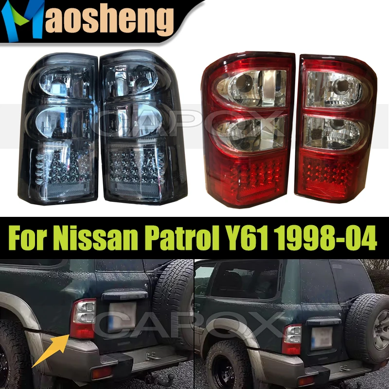 

1Pair Black Or Red Taillight Taillamp For Nissan Patrol Y61 1998-2004 Rear Stop Brake Tail Light Lamp