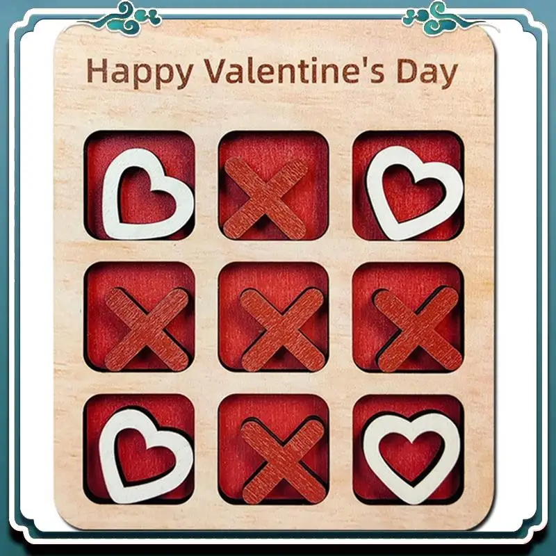 

A65G-Valentine's Day Love Board Game Wooden Love Strategy Board Game Romantic Family Game Table Interactive