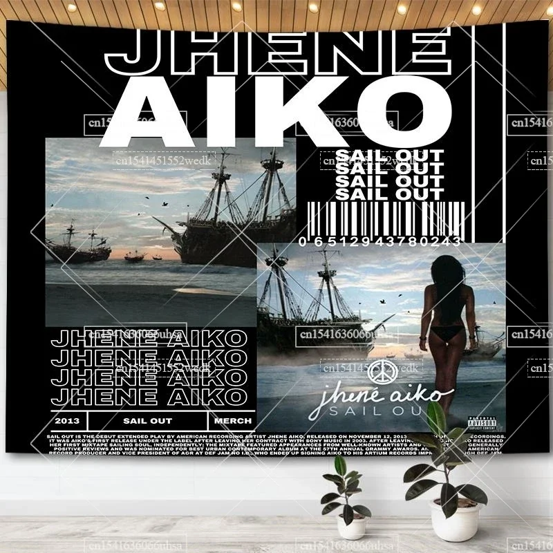 JHENE AIKO-Cartazes Sail Out, Arte da Parede, Tapeçaria, Viagem, Música, Capa do Álbum, Decoração Estética do Quarto, Tapeçarias Impressas para Quarto