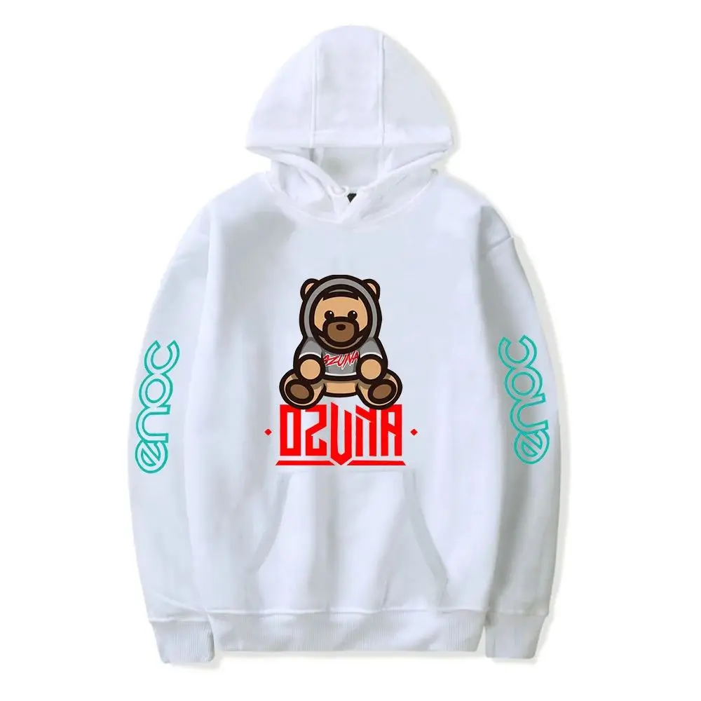 New OZUNA ENOC Hoodies Men  Fashion Casual Sweatshirt Cartoon Funny Bear Print Pullovers Autumn Winter Plush Fleece Hoodies