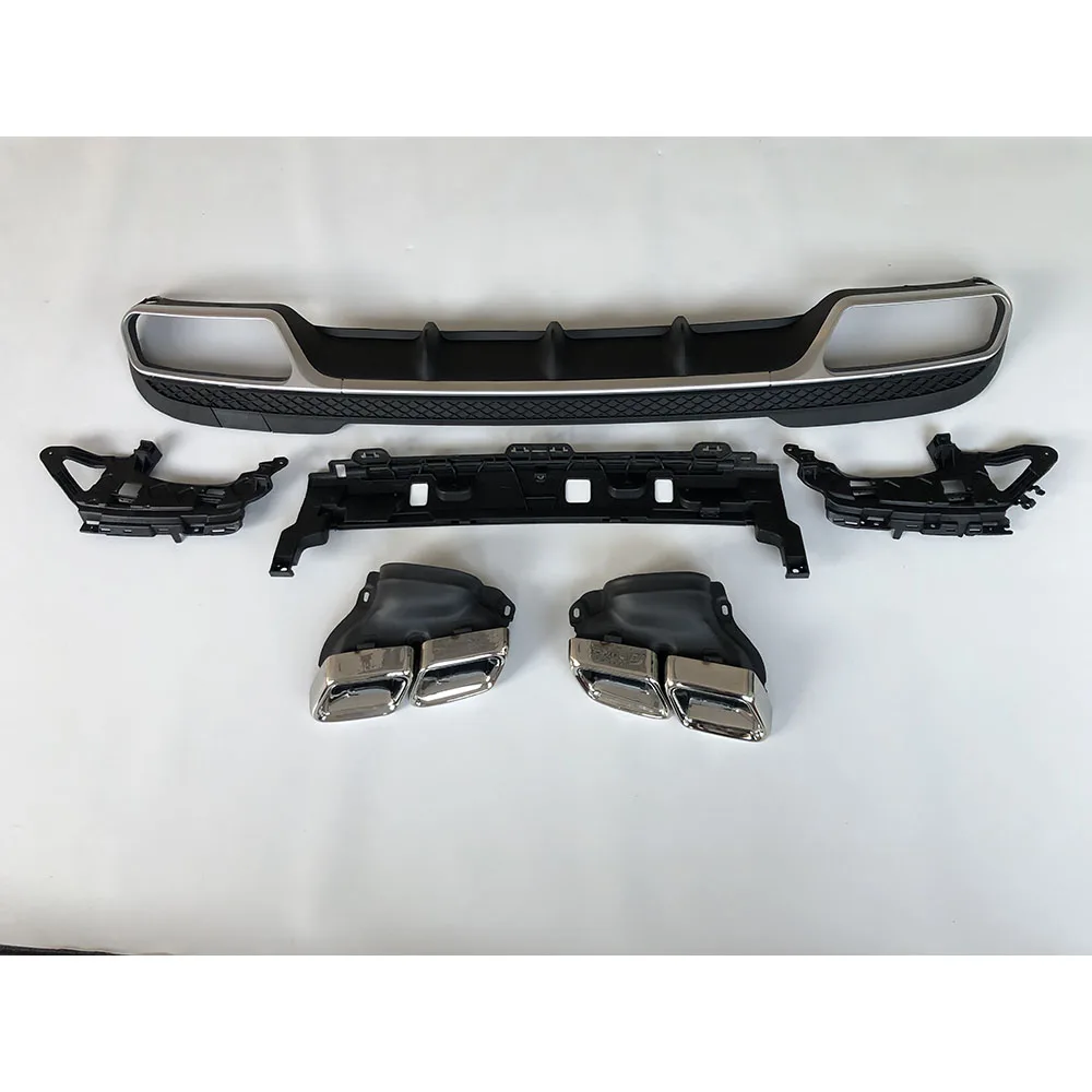 Rear Diffuser with Exhaust Tips for Benz E Class W212 E350 E400 E63 AMG Sport 2013-2016 Not for Standard Rear Bumper Lip Spoiler