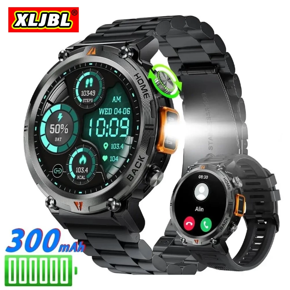 

New GT4S Bluetooth Call Smart Watch Men Full Touch AMOLED Smartwatch With Flashlight Sports Fitness Bracelet For all phone