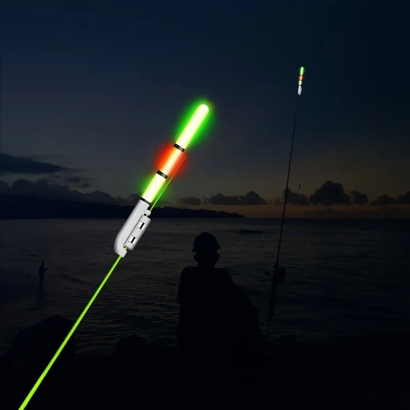 مجموعة إضاءة مكونة من 10 قطع من صنارة الصيد العائمة، لصيد الأسماك الليلية، وصيد الأسماك في المياه المالحة، وتصميم مدمج