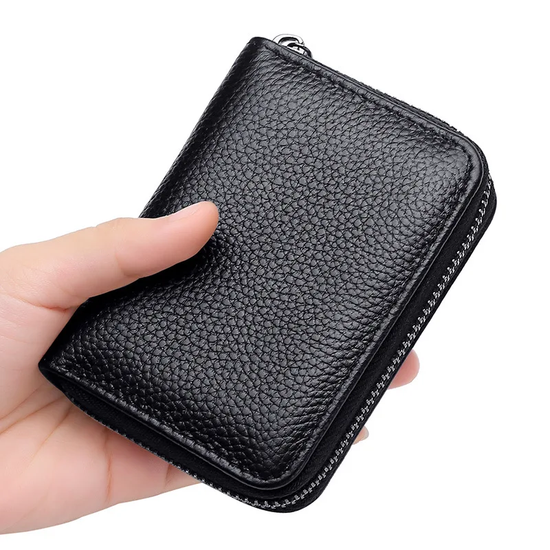 Cartão de Identificação Titulares Banco Cartão De Ônibus De Crédito Tampa Anti Desmagnetização Coin Pouch Carteiras Bag Business Zipper Card Holder Organizer