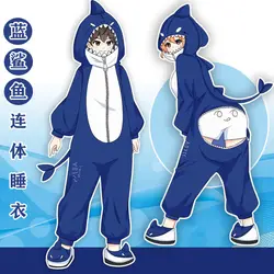 Anime Shark Panda Lovely Pajamas Cosplay Costume Adult Jumpsuits Animal Kawai Flannel Home Sleepwear Unisex Sleepwear Onesie