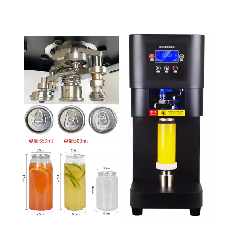 Fully Automatic Can Sealing Machine Lifting Can Sealer Non-Rotary for Food and Beverage Milk Tea Cake Coffee Beer Can Seal