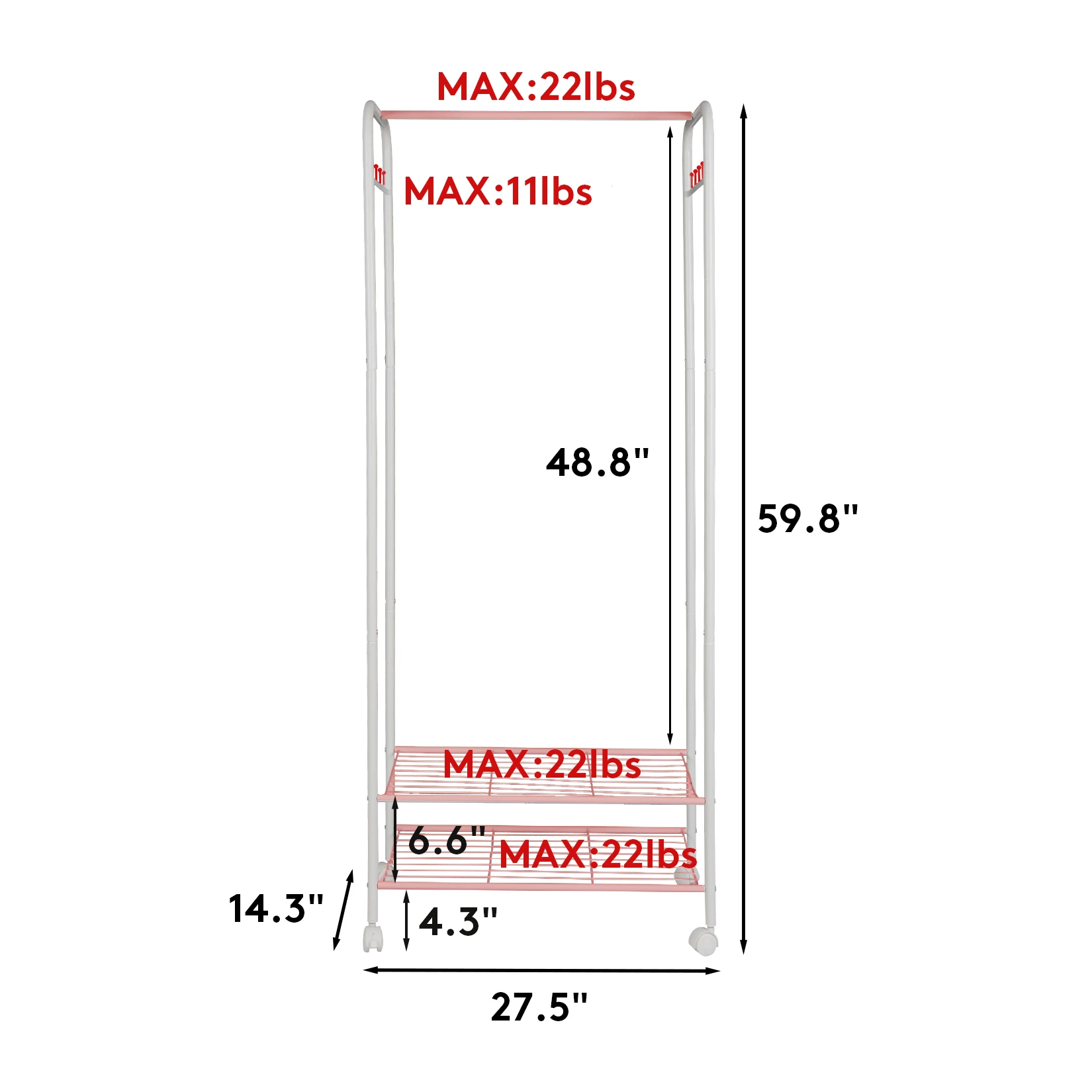 Metal Closet Organizer Wardrobe Shelves System Clothes Storage Rack Heavy Duty
