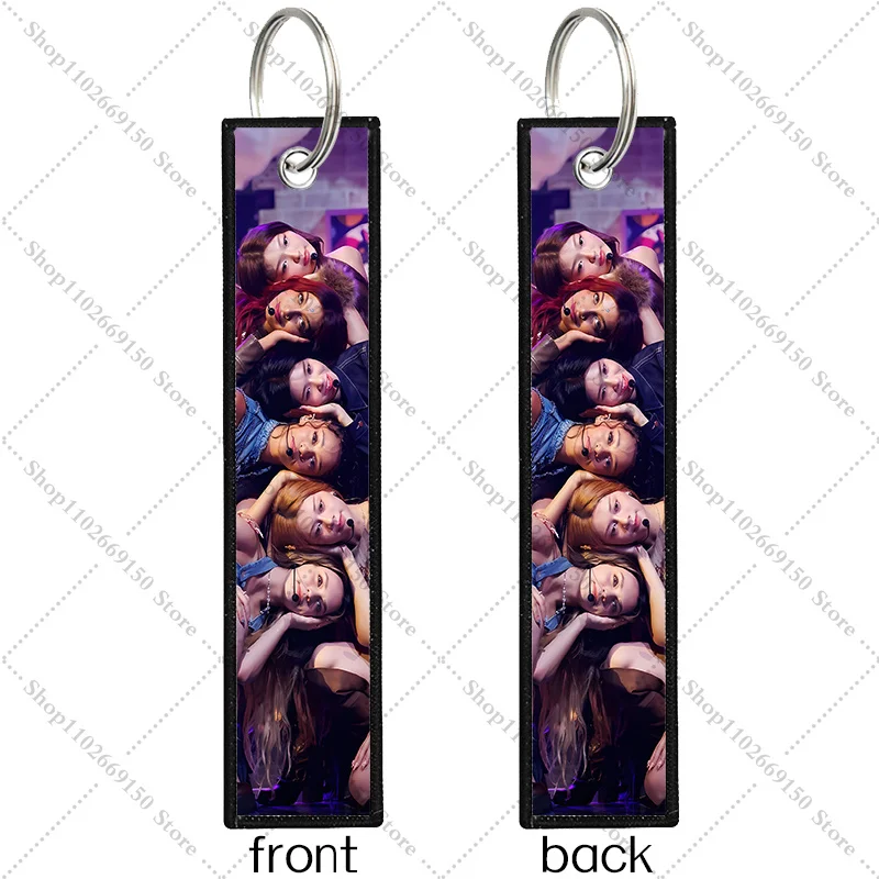 Double Sided Printed Ribbon Keychain Accessories KATSEYE Fashion Creative Keyring Backpack Bag Ornament Charms Pendant Gift 2026