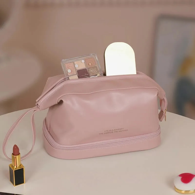 Neue Große Wasserdichte PU-Wolken-Kosmetiktasche Doppelschichtige Tragbare Kosmetik-Aufbewahrungsbox für Damen Waschtasche Kosmetiktasche – Detail 6