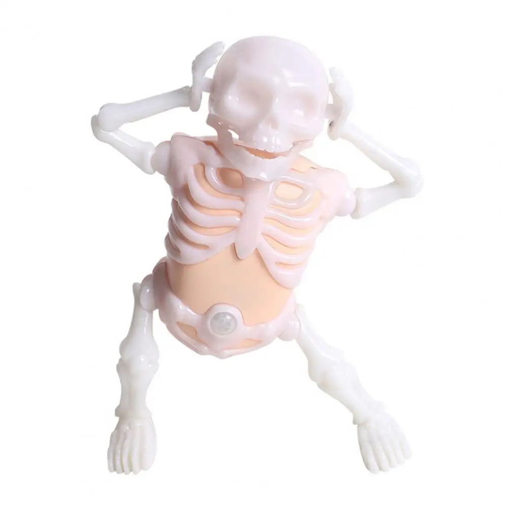 

Skeleton Halloween Decor Glow Dark Dancing Skeleton Toy for Children Funny Skull Figurine with Sound Halloween Home Decoration