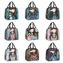 Custom Santoro Gorjuss Cartoon Lunch Bag Women Warm Cooler Insulated Lunch Boxes for Kids School Fruit Fresh Storage Bag