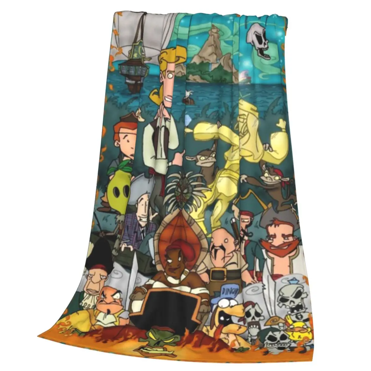 Secret Of Monkey Island Blanket Soft Warm Flannel Throw Blanket Cover for Bed Living room Picnic Travel Home Sofa
