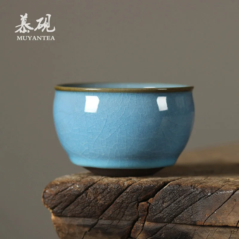 

Mu Tao Su Tianpei Master Cup With Crackle Glaze, Can Be Nurtured, Iron-Clad, Kung Fu Tasting Cup, Set, Ceramic Tea Bowl, Celadon