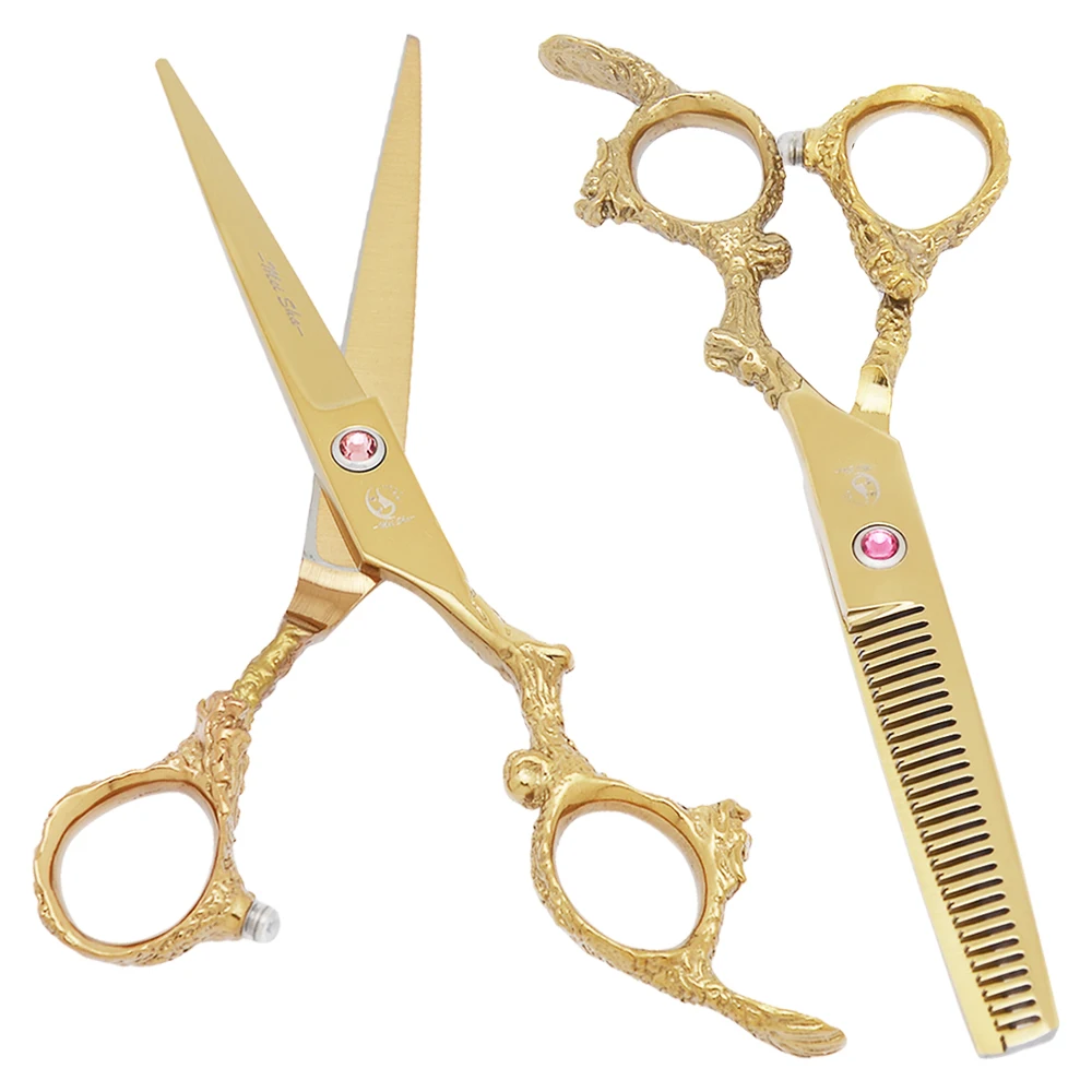 

6.0" Dragon Handle Professional Hair Shears Japan Steel Barber Hairdressing Cutting Scissors Salon Thinning Styling Shear A0112A