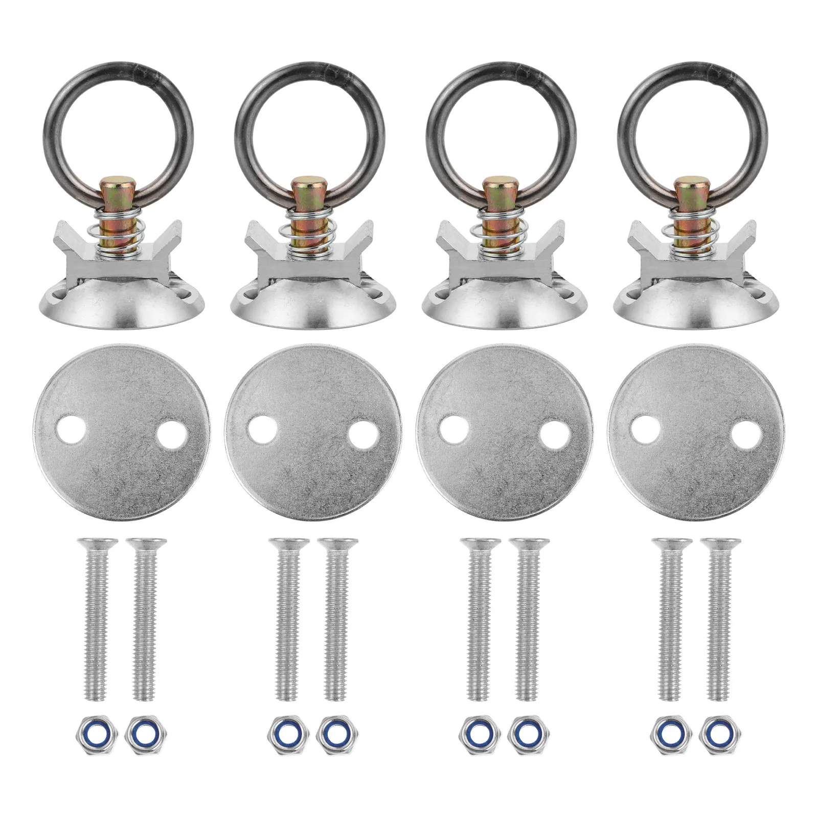 1Set Quick Release Round Anchor Point Tie Down Kit Bolt on Anchor Fitting Rail Mounted Cargo Securement for Car Trunk Use
