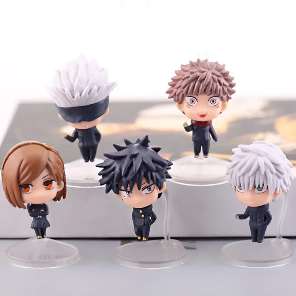 Jujutsu Kaisen Gojo Satoru Kugisaki Kawaii Children's Action Character Set, 5-piece, Q-version, PVC Toy