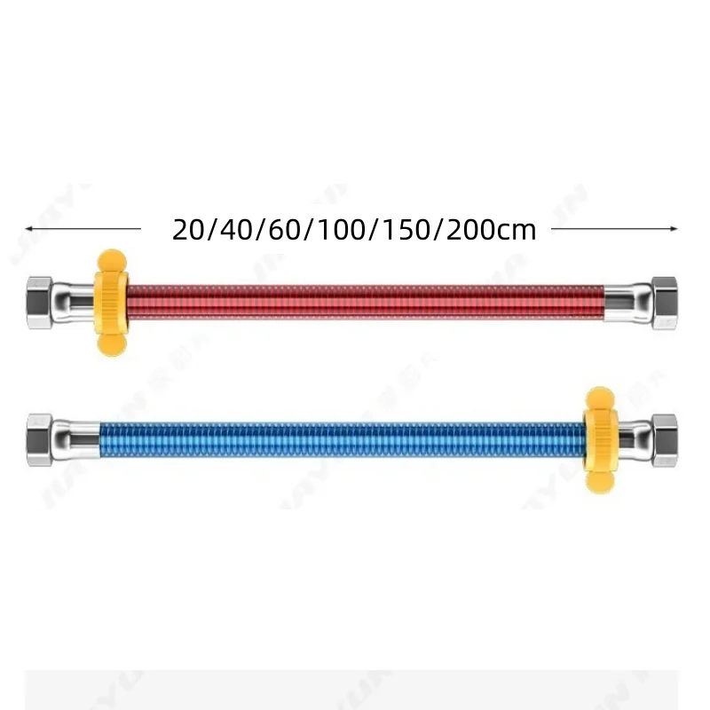 New 20-500CM 304 Stainless Steel Shower Head Hose Flexible Anti Scald Coated 1/2