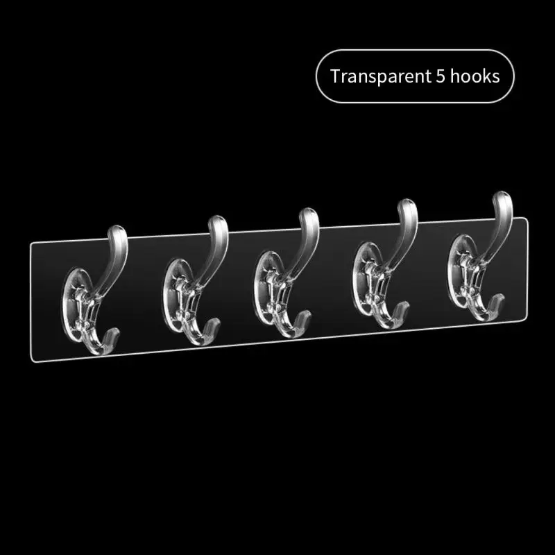 Hooks Versatile Strong Convenient Sleek Stylish Efficient Wall Mounted Closet Transparent Durable Easy Installation Functional