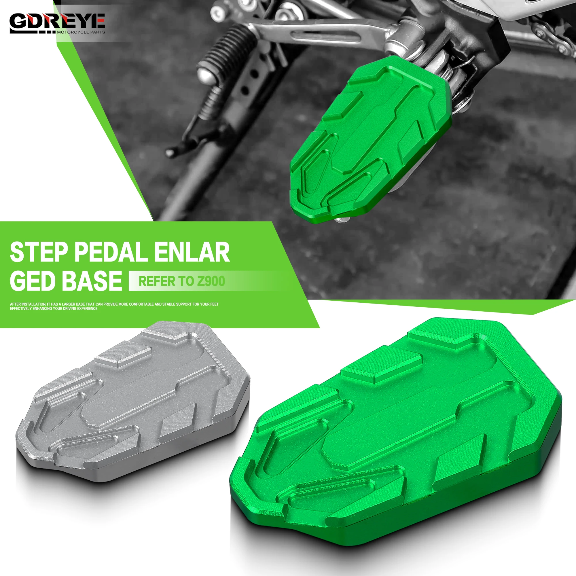 For Z650 Z900 SE for 650 H2 SX Versys-X 300 250 Motorcycle Aluminium Foot Pegs Expandable Teeth Pedal