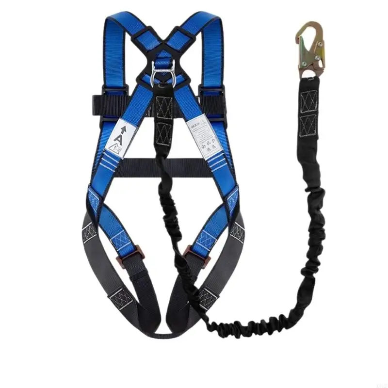 full-body-5-point-safety-harness-featuring-double-hooks-and-2m-flat-rope-for-secure-work-in-outdoor-k1kf