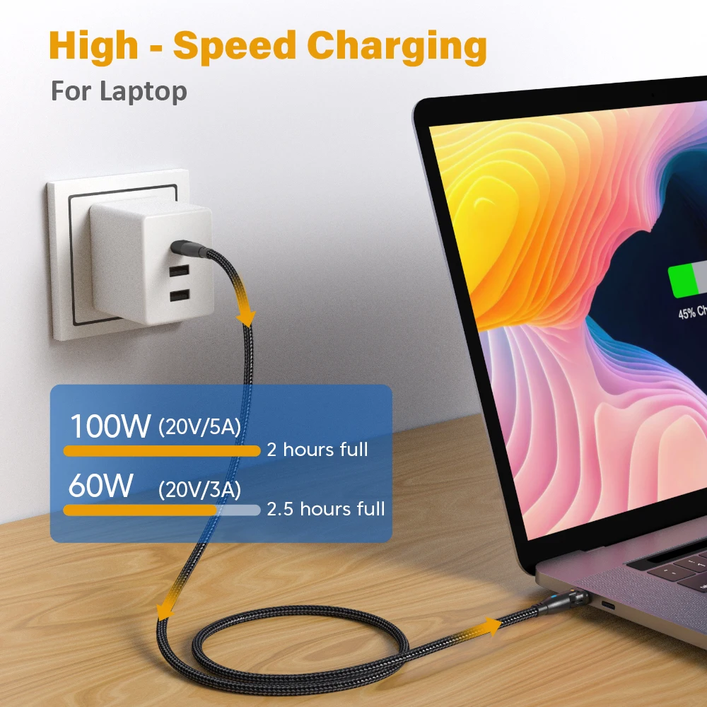 AUFU 100W USB C to Type C Cable USBC PD Fast Charging Wire Cord for MacBook Pro Xiaomi POCO Huawei iPad Samsung USB-C Cable 3M