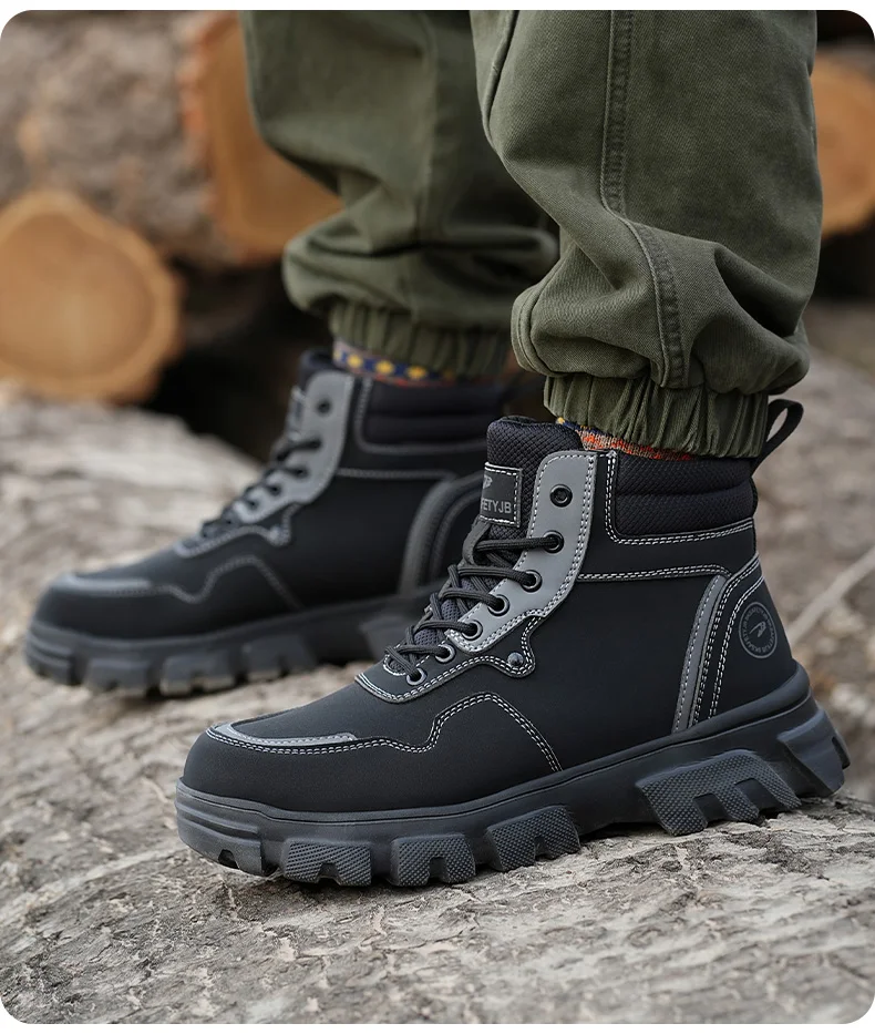 2024 new wear-resistant comfortable high-top anti-smash anti-stabbing safety boots outdoor work safety protection boots