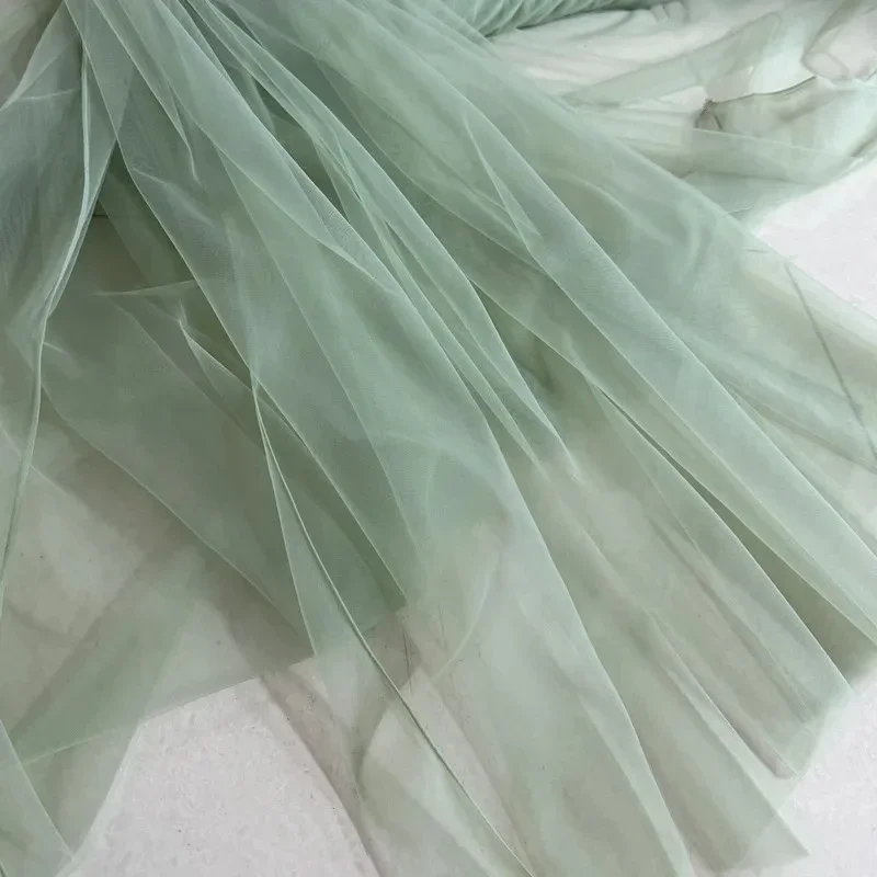 Tela de tul suave cifrada de color sólido, 40 colores, bricolaje, fondo de lugar de boda, telas de falda esponjosa de boda para coser