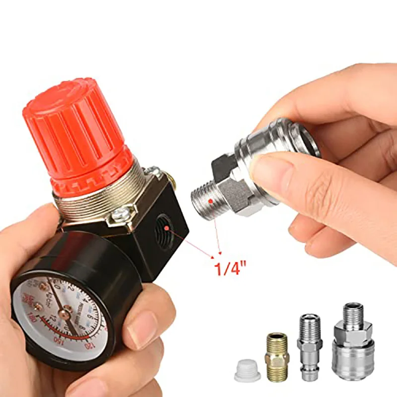 1/4 "BSP PNEUMATIC Air Compressor ความดันวาล์วลด 4 มม.6 มม.8 มม.10 มม.12 มม.อุปกรณ์เชื่อมต่อ