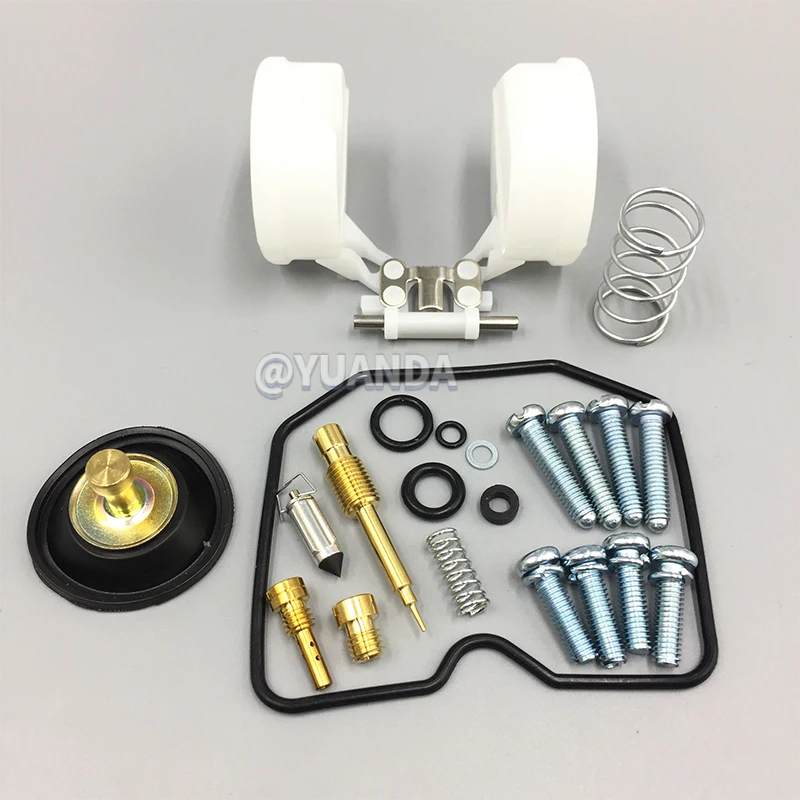 Carburetor Rebuild Kit for Kawasaki EX250E EX250J EX250F Ninja 250R 2008-2012 with Air Cut-off Valve Plunger Assembly Float