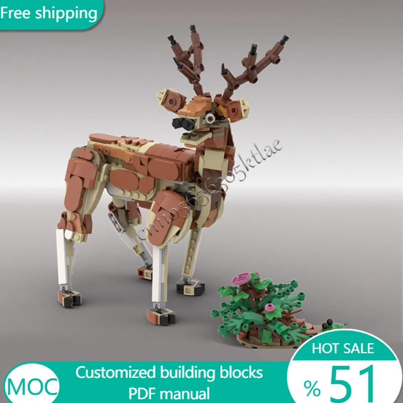 

584 PCS Animal Red Deer 31150 Alternate Build MOC Customize Modular Building Block Creative Design DIY Boys Assembly Toy Gift