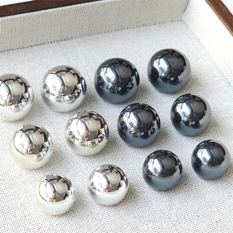 

Diy jewelry making 50pcs/lot 16mm 18mm 20mm black silver color print geometry rounds shape resin cabochon beads hair accessory