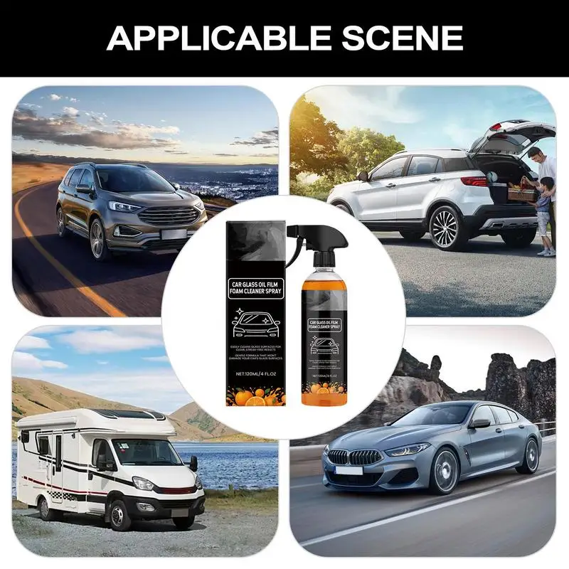 Средство для удаления масляной пленки автомобильного стекла, очиститель масляной пленки для лобового стекла автомобиля, 120 мл, обезжириватель, жидкий спрей, полировка, защита для