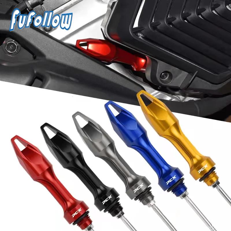 Motorcycle CNC Engine Oil Tank Dipstick Probe Level Gauge Meter Oil Cap For HONDA PCX 125 150 160 PCX125 PCX150 PCX160 2021 2022