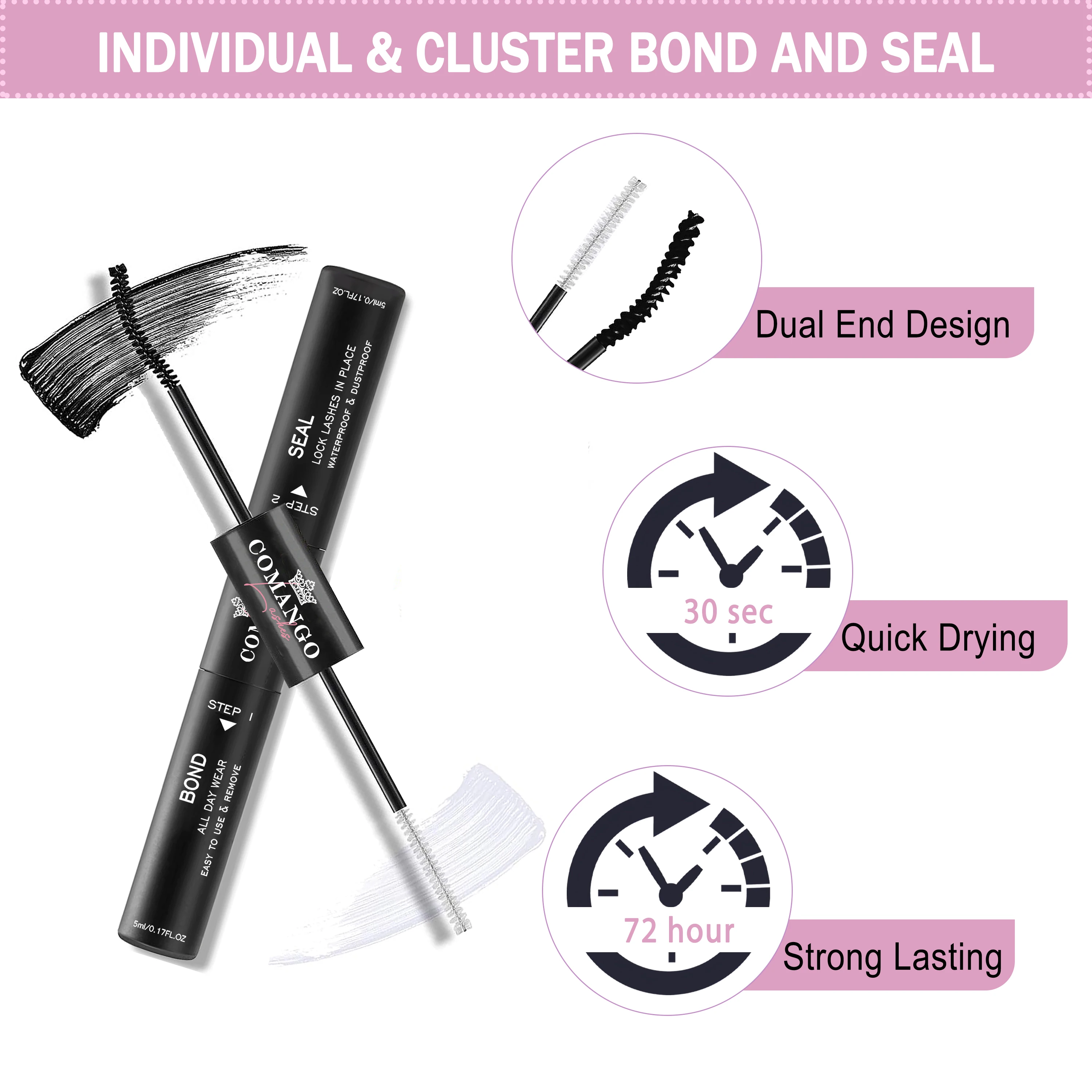 DIY Eyelash Extension Kit With 3D Volume Mix 10-18mm Lash Clusters Individual Lashes Tweezers Eyelash Bond And Seal Glue