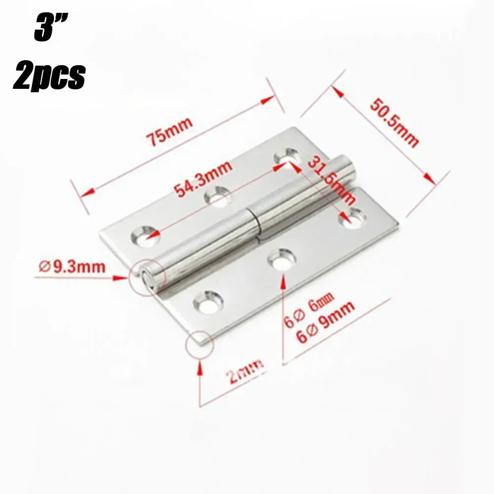 2 Pcs Heavy Duty Hinge Detachable Hinge Slip Joint Flag Lift Off Detachable Door Stainless Steel Removable Hinge