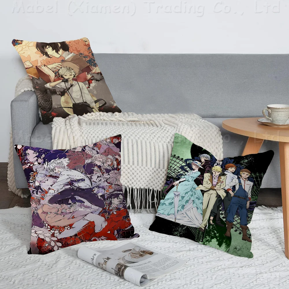 Anime Bungo Stray Dogs Maple Design Cushion Cover Happy Autumn Harvest Decor Holiday Decorati Pillow Cover