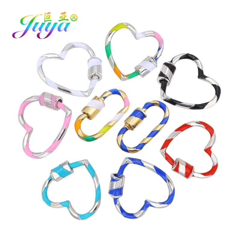 Juya Decorative Connector Spiral Bolt Enamel Carabiner Clasps Accessories For DIY Needlework Baroque Pendant Jewelry Making