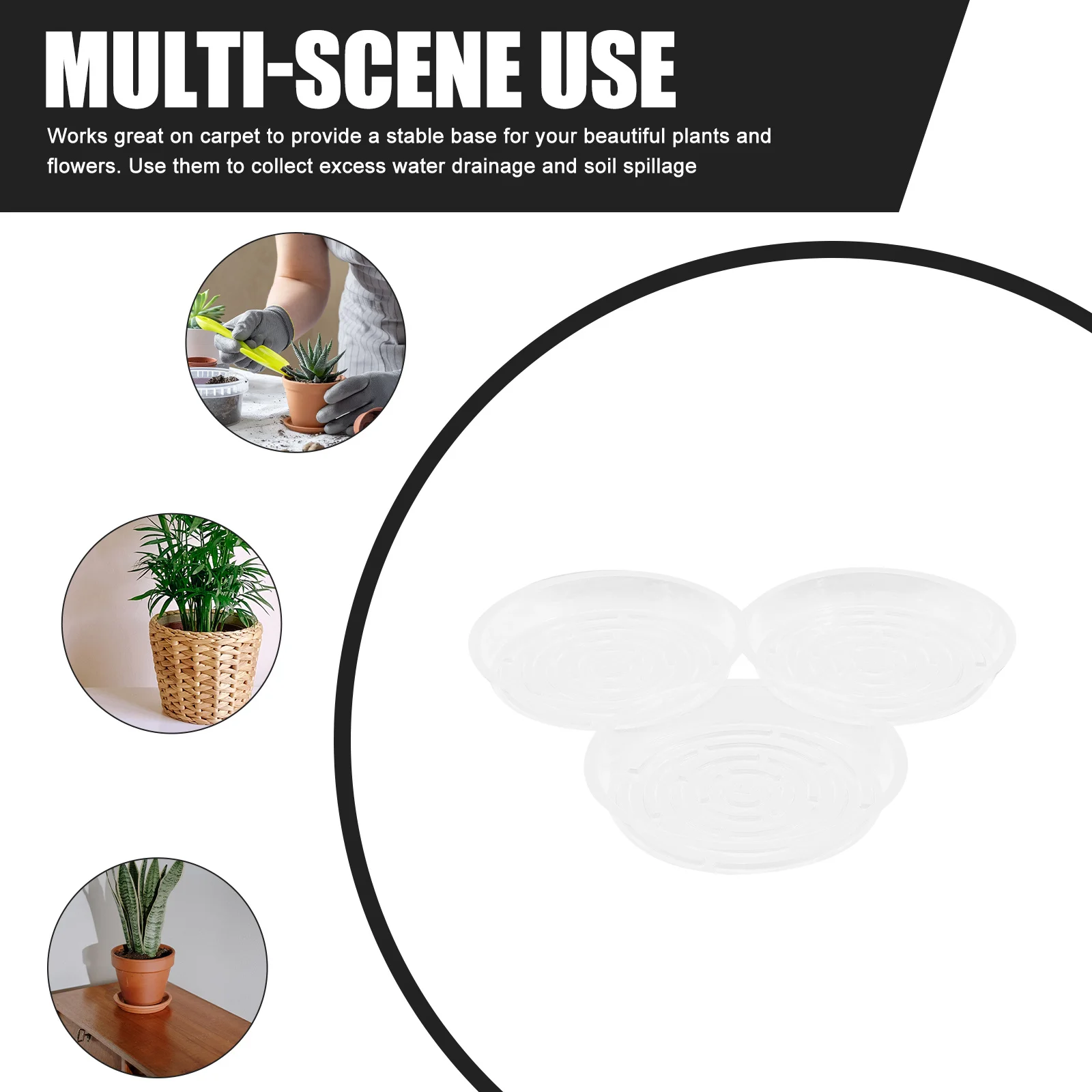 

10pcs Plastic Plant Trays Plant Saucer Garden Flower Pot Holder Water Drainage Tray For Indoor Outdoor Round Durable Floor Clean